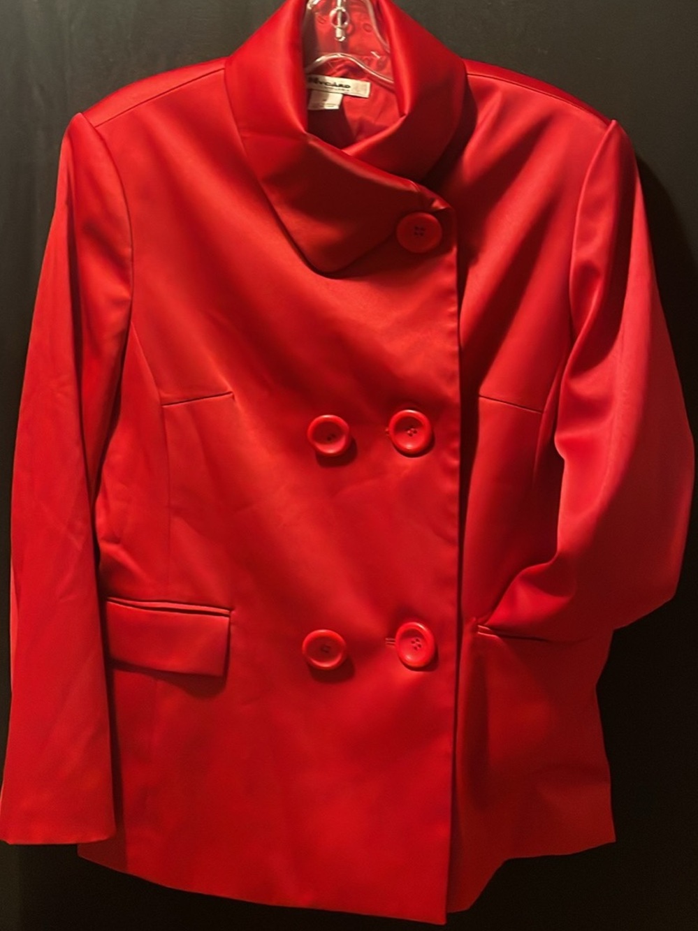Red Double-Breasted Women's Jacket